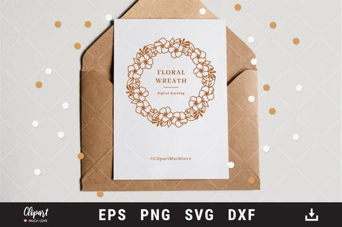 Floral wreath SVG, Flower border SVG, Flower Corner SVG, DXF, PNG SVG ClipartMuchLove 
