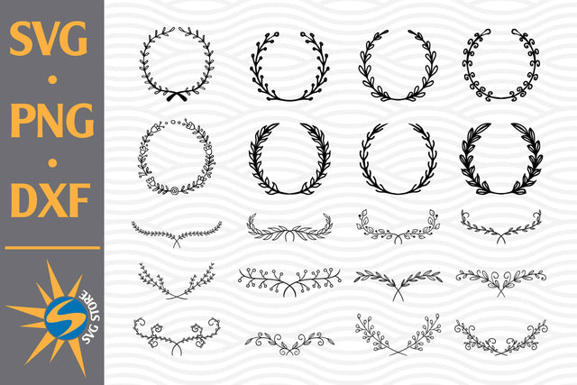 Floral Wreath SVG, PNG, DXF Digital Files Include SVG SVGStoreShop 
