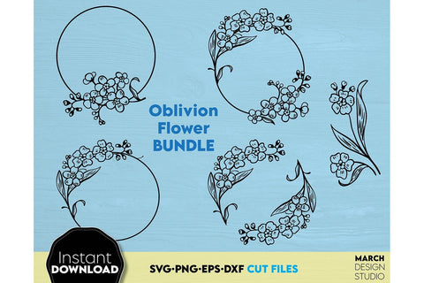 Floral Wreath SVG Set, Flower SVG, Floral Frame SVG, Spring SVG SVG March Design Studio 
