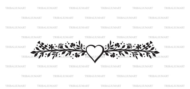 Floral Wreath with Heart SVG TribaliumArtSF 