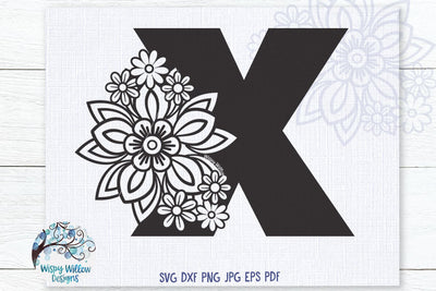 Floral X SVG SVG Wispy Willow Designs 