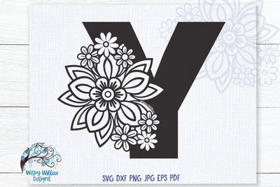 Floral Y SVG SVG Wispy Willow Designs 