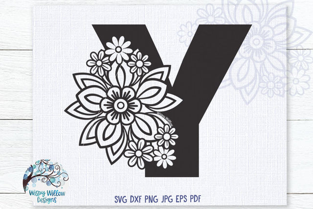 Floral Y SVG SVG Wispy Willow Designs 