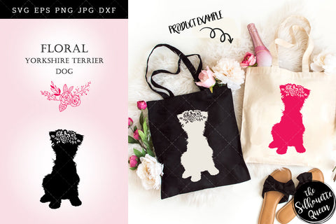 Floral Yorkshire Terrier Dog svg file for cricut, for silhouette, cut eps, cutting png, cuttable dxf, Instant Download design SVG Loveleen Kaur 