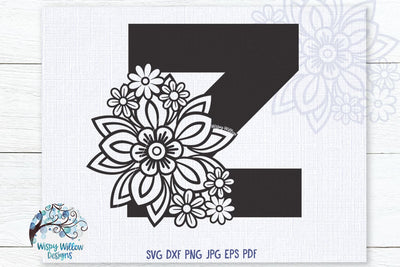 Floral Z SVG SVG Wispy Willow Designs 