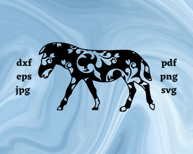 Floral Zebra SVG Cut File SVG Northern Light SVG 