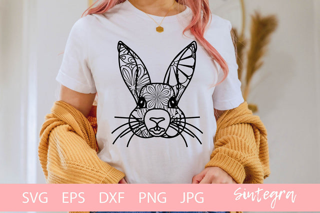 Floral Zen Tangle Bunny SVG File Font Sintegra 