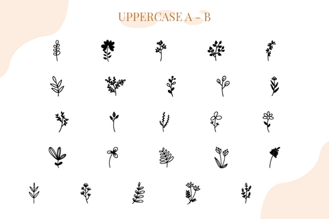 Floralial - Floral clipart font SVG Masyafi Studio 