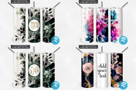 Florals Flowers Png Tumbler Bundle Sublimation Regulrcrative 
