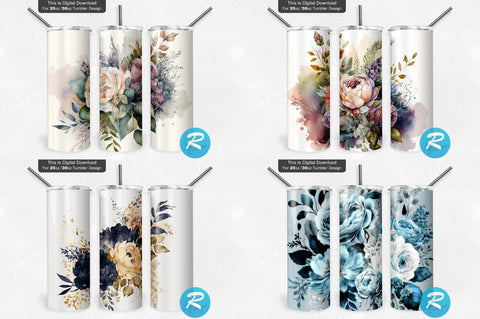 Florals Flowers Png Tumbler Bundle Sublimation Regulrcrative 