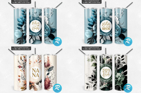 Florals Flowers Png Tumbler Bundle Sublimation Regulrcrative 