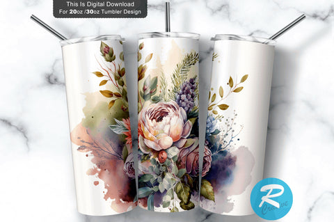 Florals Wedding 20 oz / 30 oz Tumbler PNG Sublimation Regulrcrative 