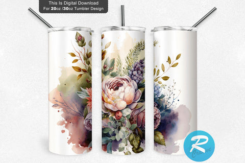 Florals Wedding 20 oz / 30 oz Tumbler PNG Sublimation Regulrcrative 