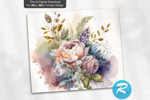 Florals Wedding 20 oz / 30 oz Tumbler PNG Sublimation Regulrcrative 