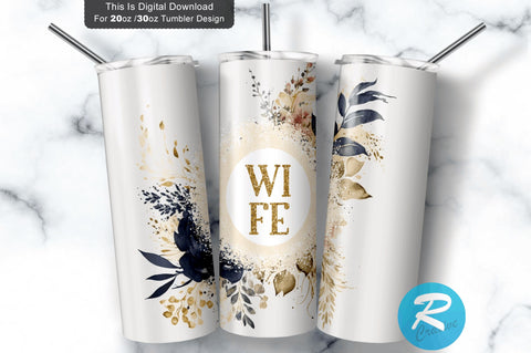 Florals Wife 20 oz / 30 oz Tumbler PNG Sublimation Regulrcrative 