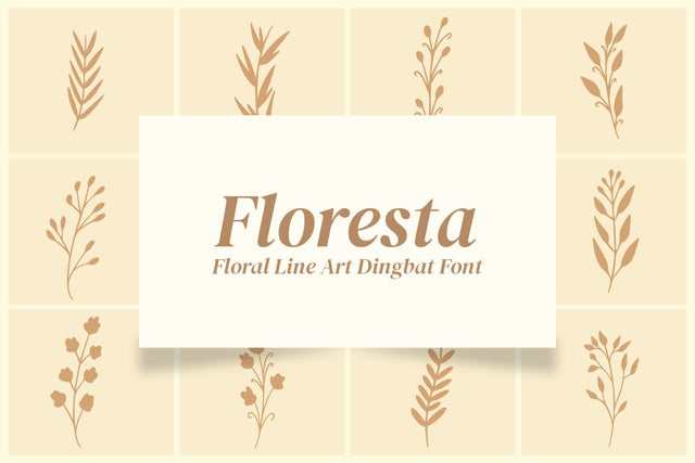 Floresta - Botanical Dingbat Font Font Masyafi Studio 