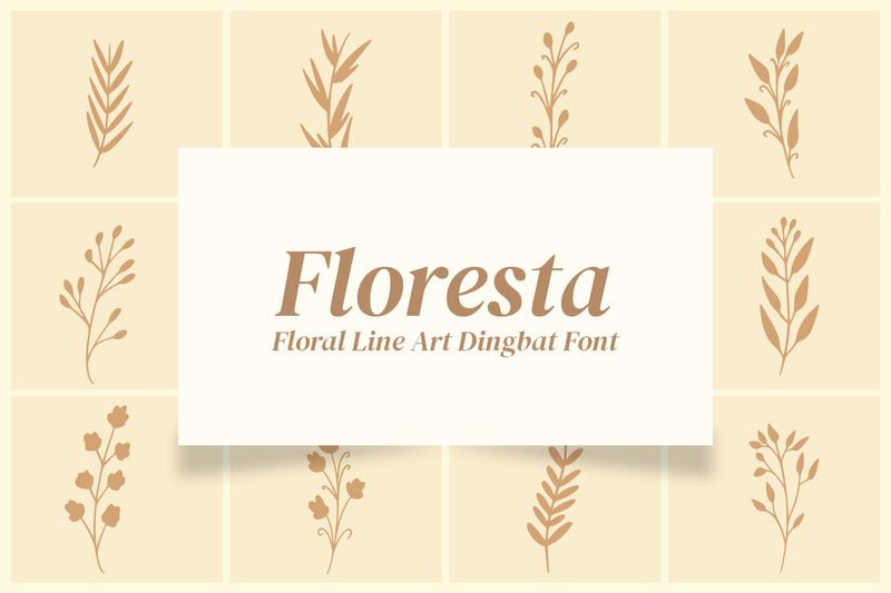 Floresta - Botanical Dingbat Font Font Masyafi Studio 