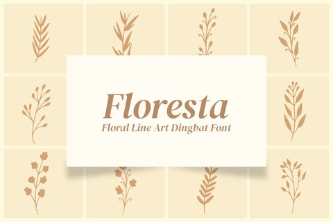 Floresta - Botanical Dingbat Font Font Masyafi Studio 