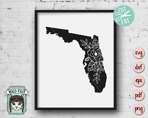 Florida Floral Silhouette SVG Cut File SVG Wild Pilot 