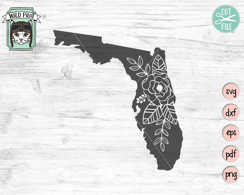 Florida Floral Silhouette SVG Cut File SVG Wild Pilot 