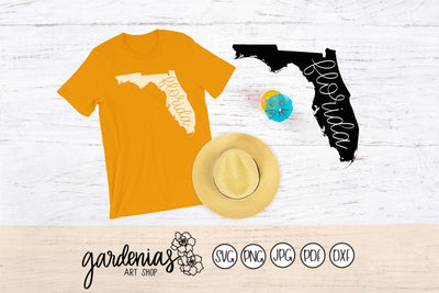Florida Hand Lettered Decal SVG Gardenias Art Shop 