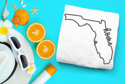 Florida Home State Outline Embroidery Embroidery/Applique DESIGNS Designed by Geeks 