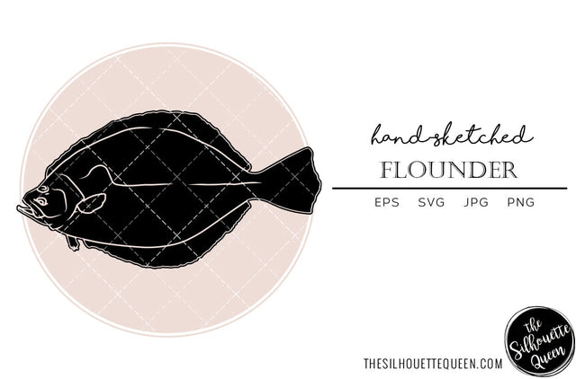 Flounder Hand sketched, hand drawn vector clipart SVG Loveleen Kaur 