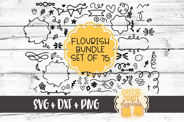 Flourish Bundle - Set of 75 SVG Cheese Toast Digitals