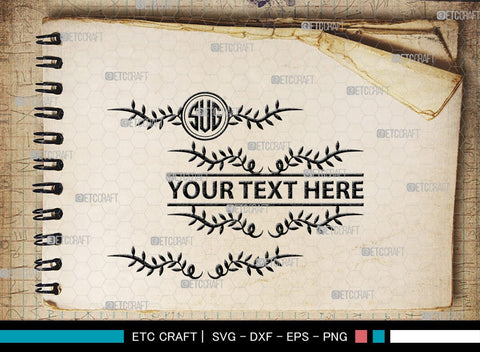 Flourish Monogram, Flourish Silhouette, Flourish SVG, Swirl Svg, Laurel Svg, Swoosh Svg, Leaves Svg, SB00450 SVG ETC Craft 