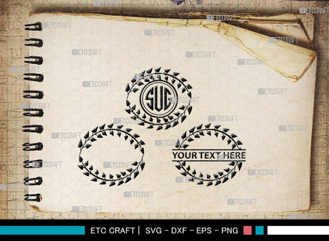 Flourish Monogram, Flourish Silhouette, Flourish SVG, Swirl Svg, Laurel Svg, Swoosh Svg, Leaves Svg, SB00450 SVG ETC Craft 