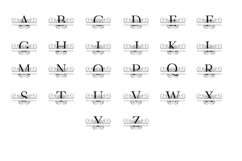 Flourish Split Monogram Svg Dxf Bundle SVG Sintegra 