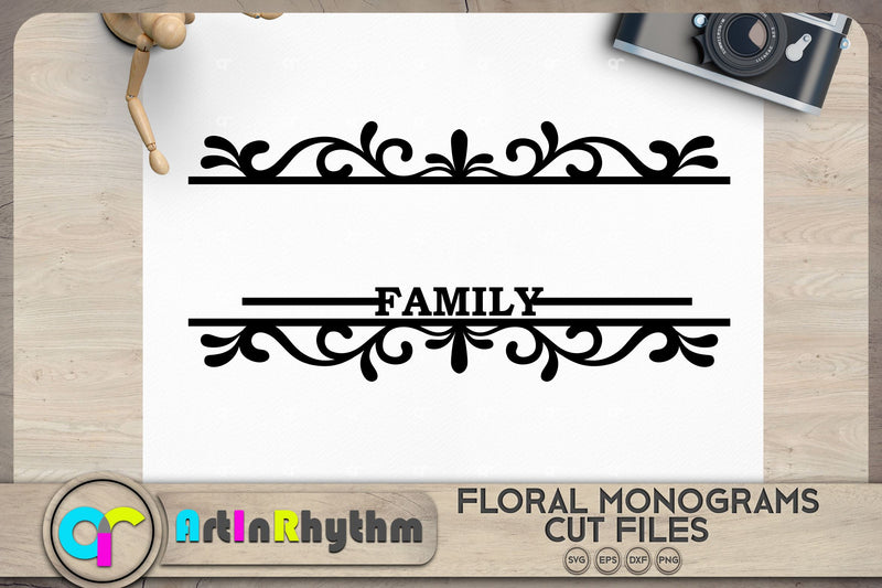 Flourish split monogram SVG SVG Artinrhythm shop 