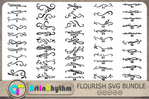 Flourish Svg, Swirls Svg, Swoosh Svg, Ornaments Svg, Text Dividers Svg -  Crella