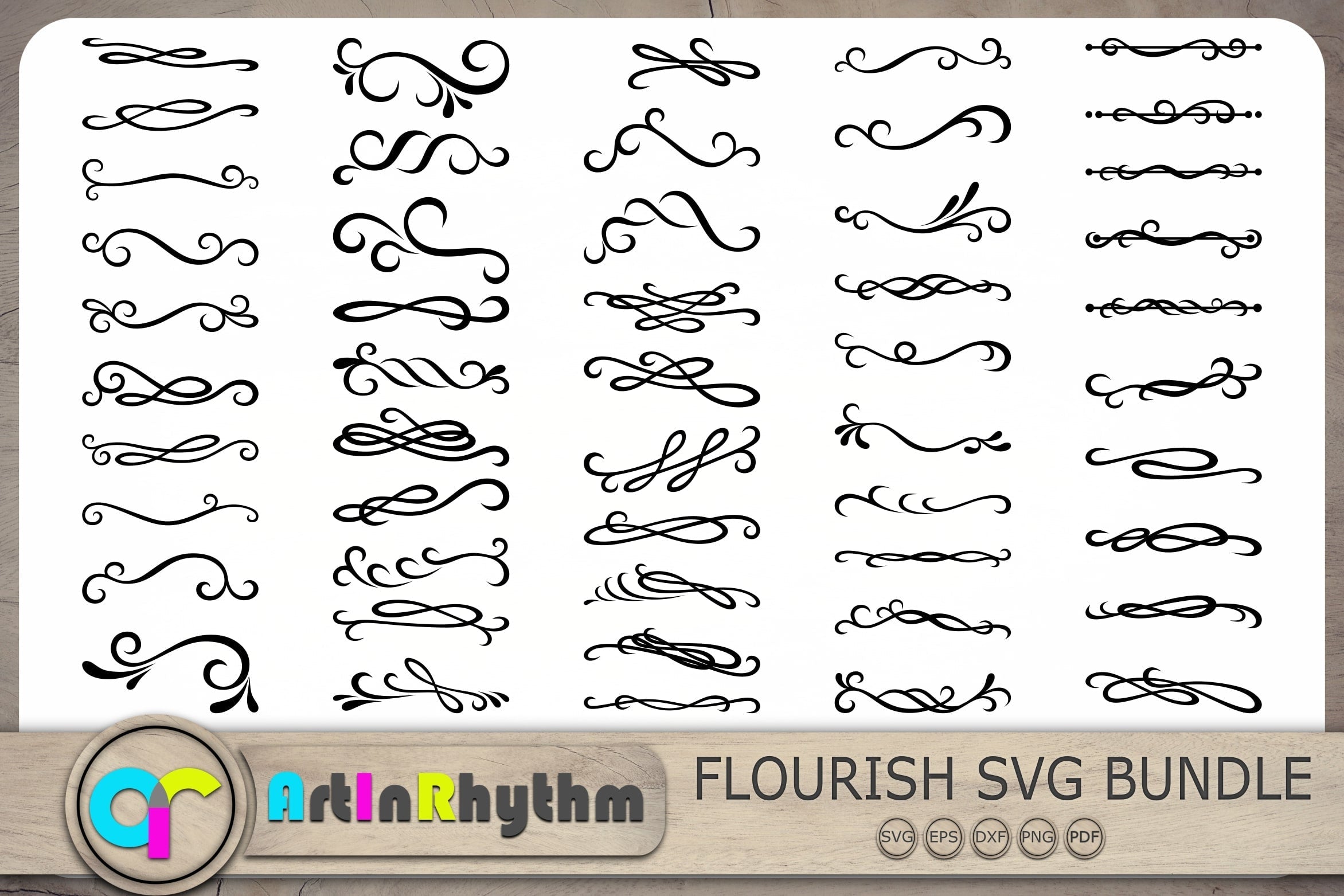 Swirl SVG / Flourish SVG / Swoosh SVG / Stroke Svg / Ornaments Svg /  Decorative Svg / Clipart / Silhouette / Cut file / Cricut