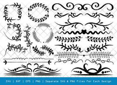 Flourish SVG Cut Files | Flourish Silhouette | Swirl Svg | Laurel Svg | Swoosh Svg | Leaves Svg | Flourish Bundle SVG ETC Craft 