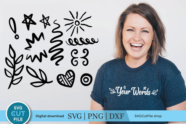 Flourish svg, swoosh svg, swashes svg, swirl svg, squiggle svg, swirly flourishes svg, squiggly doodles svg, Scroll SVG, hand drawn dxf png SVG SVG Cut File 
