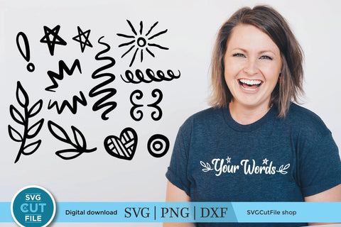 Flourish svg, swoosh svg, swashes svg, swirl svg, squiggle svg, swirly flourishes svg, squiggly doodles svg, Scroll SVG, hand drawn dxf png SVG SVG Cut File 