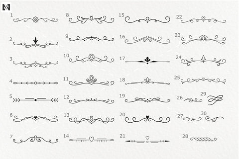 Flourish Svg, Text Divider Svg, Swash Svg, Swirl Svg Bundle SVG Pinoyart Kreatib 