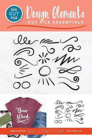 Flourish svg with swoosh swirl and swashes SVG SVG Cut File 