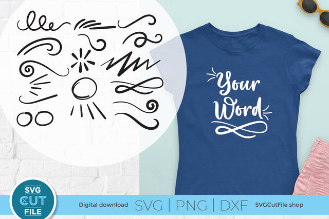Flourish svg with swoosh swirl and swashes SVG SVG Cut File 