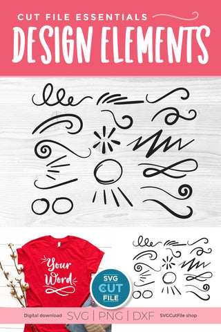 Flourish svg with swoosh swirl and swashes SVG SVG Cut File 