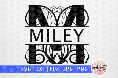 Flourishes Split Alphabet Monogram - Svg EPS DXF PNG File SVG CoralCutsSVG 