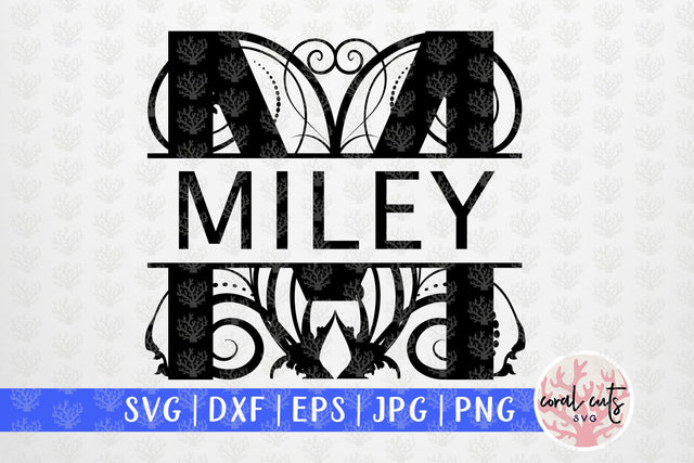 Flourishes Split Alphabet Monogram - Svg EPS DXF PNG File SVG CoralCutsSVG 