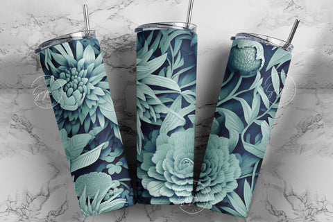 Floral Tumbler Background Tumbler Sublimation Paper Quill Design