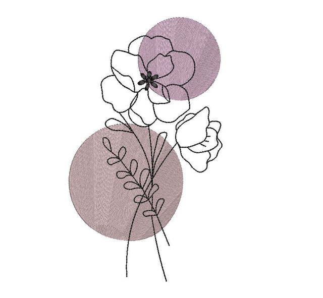 Flower 8 One line Minimalist Machine Embroidery Design Embroidery/Applique DESIGNS Canada Embroidery 