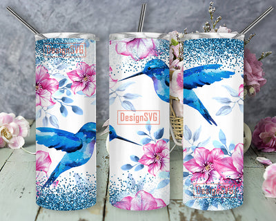 Flower and bird tumbler Png, Flower 20oz Skinny Tumbler, bird Tumbler Wrap, Flower and bird Tumbler Template, Digital Download Sublimation DesignSVG 