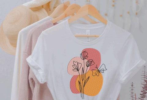 Flower and Butterfly Arrangement 1 Embroidery/Applique DESIGNS Canada Embroidery 