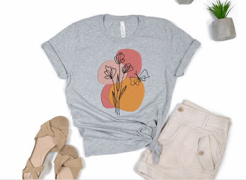 Flower and Butterfly Arrangement 1 Embroidery/Applique DESIGNS Canada Embroidery 