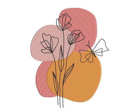 Flower and Butterfly Arrangement 1 Embroidery/Applique DESIGNS Canada Embroidery 