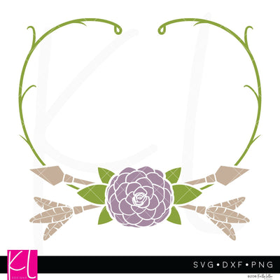 Flower and Vine Monogram Frame SVG Kelly Lollar Designs 